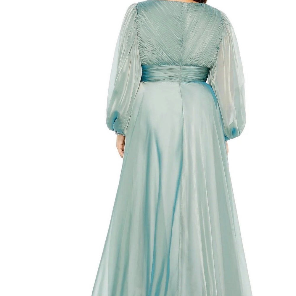 Mac Duggal Teal Maxi Dress with Slit - Picture 3 of 6
